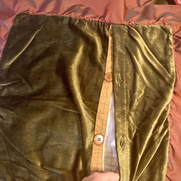 Victorian Heart Company quilted brown velvet throw pillow covers Boho Chic three - Picture 5 of 10